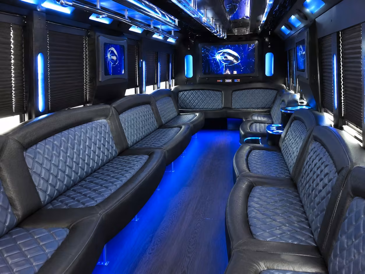 20 passenger party bus interior