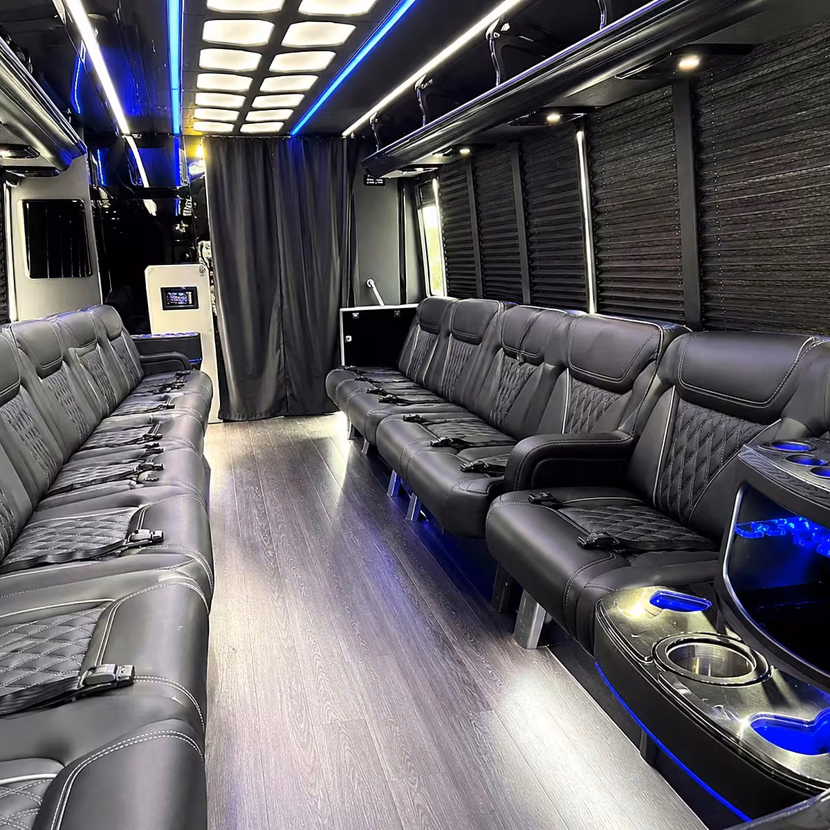 40 passenger party bus interior